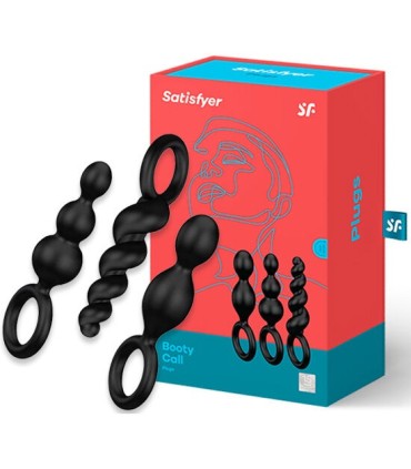 SATISFYER - ANAL PLUGS SET 3 PCS NEGRO
