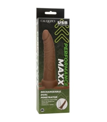 CALEXOTICS - PERFORMANCE MAXX DOBLE PENETRADOR RECARGABLE PIEL MORENO
