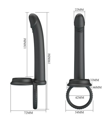 PRETTY LOVE - MOSES ANILLO DOBLE PENE PARA DONLE PENETACIÓN NEGRO