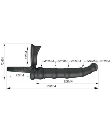 PRETTY LOVE - TATUM ANILLO VIBRADOR PENE CON PLUG 10 VIBRACIONES NEGRO