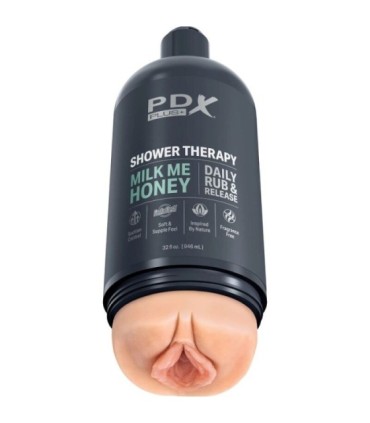 PDX PLUS - MASTURBADOR STROKER DISEÑO DISCRETO DE BOTE CHAMPU MILK ME HONEY