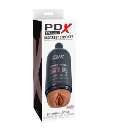 PDX PLUS - MASTURBADOR STROKER DISEÑO DISCRETO DE BOTE CHAMPU SOOTHING SCRUB CARAMELO