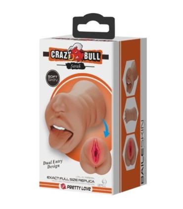 CRAZY BULL - SARAH MASTURBADOR DOBLE BOCA & VAGINA NATURAL