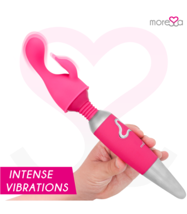 MORESSA - ODILON WAND POTENTE MOTOR MAS DOS CABEZALES PREMIUM SILICONE RECARGABLE