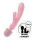 SATISFYER - TRIPLE LOVER MASAJEADOR VIBRADOR RABBIT ROSA