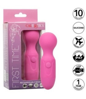 CALEXOTICS - FIRST TIME MASAJEADOR RECARGABLE 10 VIBRACIONES ROSA