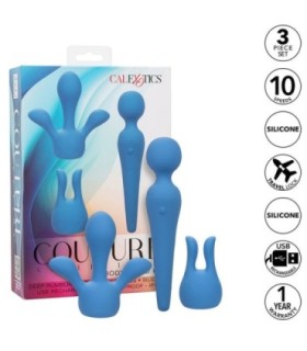 CALEXOTICS - COUTURE KIT VIBRADOR WAND 10 VIBRACIONES AZUL