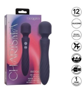 CALEXOTICS - CHARISMA MYSTIQUE MASAJEADOR DOBLE MOTOR 12 FUNCIONES 21,5 CM X 4,5 CM MORADO