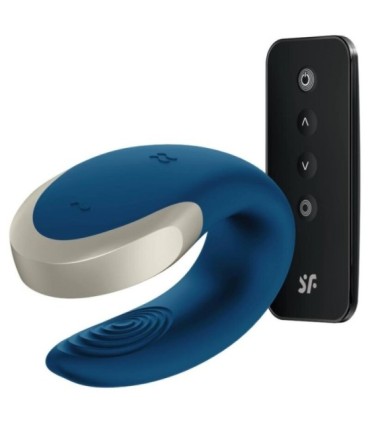SATISFYER - APP DOUBLE LOVE VIBRADOR PAREJAS LUXURY AZUL