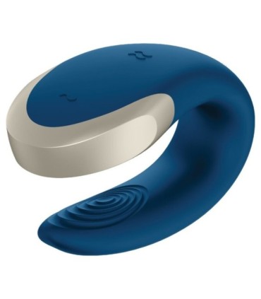 SATISFYER - APP DOUBLE LOVE VIBRADOR PAREJAS LUXURY AZUL