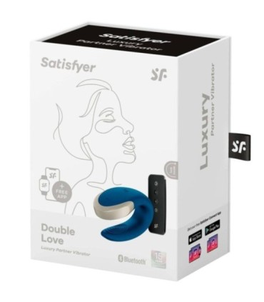 SATISFYER - APP DOUBLE LOVE VIBRADOR PAREJAS LUXURY AZUL