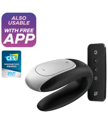 SATISFYER - DOUBLE FUN PARTNER VIBRADOR NEGRO