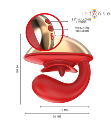 INTENSE - MARIAH VIBRADOR & ESTIMULADOR EN FORMA DE U 10 VIBRACIONES ROJO