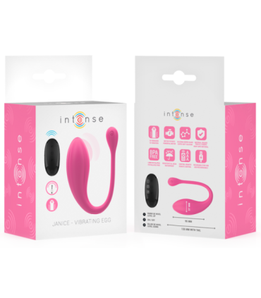 INTENSE - JANICE VIBRADOR U DOBLE ESTIMULACIÓN 10 VIBRACIONES ROSA CONTROL REMOTO