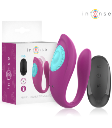 INTENSE - ANNIE ESTIMULADOR & VIBRADOR FORMA DE U MORADO CONTROL REMOTO