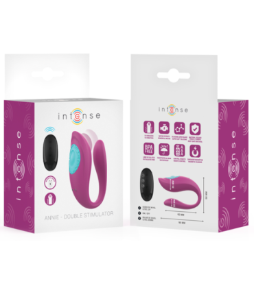 INTENSE - ANNIE ESTIMULADOR & VIBRADOR FORMA DE U MORADO CONTROL REMOTO
