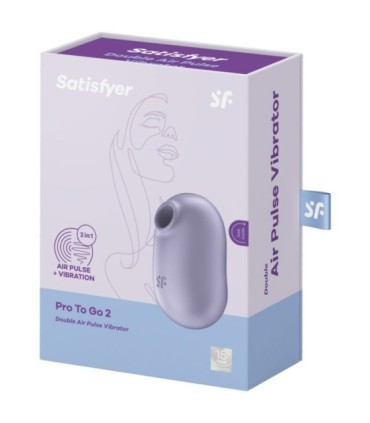 SATISFYER - PRO TO GO 2 ESTIMULADOR Y VIBRADOR DOBLE VIOLETA