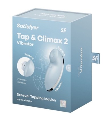 SATISFYER - TAP & CLIMAX 2 VIBRADOR & ESTIMULADOR AZUL