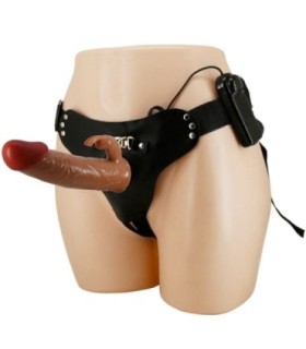 PRETTY LOVE - MARION HARNESS BRIEFS UNIVERSAL CON DILDO VIBRACIÓN 19 CM MULATO