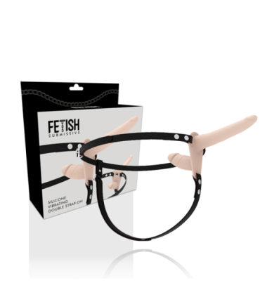 FETISH SUBMISSIVE HARNESS - DOBLE PENETRACIÓN VIBRADOR FLESH UP