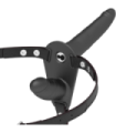 FETISH SUBMISSIVE HARNESS - DOBLE PENETRACIÓN VIBRADOR NEGRO