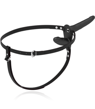 FETISH SUBMISSIVE HARNESS - DOBLE PENETRACIÓN VIBRADOR NEGRO