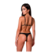 PASSION - RESILQUE SET SUJETADOR + TANGA NEGRO S/M