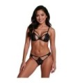 PASSION - ANUVERA SET SUJETADOR + TANGA NEGRO L/XL