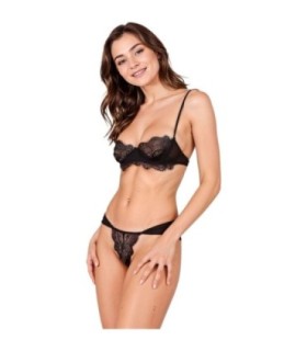 PASSION - TIVOLEA SET SUJETADOR + TANGA NEGRO L/XL