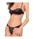 PASSION - TIVOLEA SET SUJETADOR + TANGA NEGRO L/XL