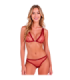 PASSION - BELISSANA SET SUJETADOR + TANGA BURDEOS L/XL