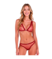 PASSION - BELISSANA SET SUJETADOR + TANGA BURDEOS L/XL