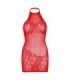 LEG AVENUE - MINI VESTIDO CON PEDRERÍA TALLA ÚNICA - ROJO
