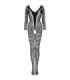 LIVCO CORSETTI FASHION - CORDILL LC 17357 BODYSTOCKING CROTCHLESS NEGRO TALLA ÚNICA