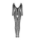 LIVCO CORSETTI FASHION - CORDILL LC 17357 BODYSTOCKING CROTCHLESS NEGRO TALLA ÚNICA