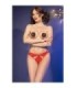 CHILIROSE - CR 4839 SET NAVIDEÑO PEZONERAS + PANTIES ROJO S/M