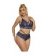 SUBBLIME - 954079 SUJETADOR + PANTIES ENCAJE AZUL L/XL