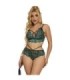 SUBBLIME - 954086 SUJETADOR + PANTIES ENCAJE VERDE S/M