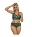 SUBBLIME - 954093 SUJETADOR + PANTIES ENCAJE VERDE L/XL