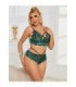 SUBBLIME - 954093 SUJETADOR + PANTIES ENCAJE VERDE L/XL