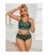 SUBBLIME - 954093 SUJETADOR + PANTIES ENCAJE VERDE L/XL