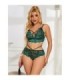 SUBBLIME - 954093 SUJETADOR + PANTIES ENCAJE VERDE L/XL