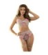 SUBBLIME - 954116 SUJETADOR + PANTIES CON LIGUERO DISEÑO FLORAL AZUL L/XL