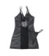 SUBBLIME - 954161 VESTIDO + TANGA CUERO NEGRO S/M
