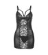 SUBBLIME - 954178 VESTIDO + TANGA CUERO NEGRO L/XL