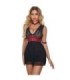 SUBBLIME - 954437 VESTIDO BONDAGE DE ENCAJE NEGRO L/XL