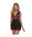 SUBBLIME - 954437 VESTIDO BONDAGE DE ENCAJE NEGRO L/XL