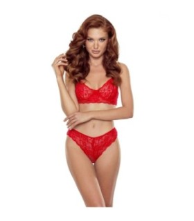 PASSION - DENELIA SET TANGA + TOP ROJO S/M