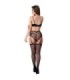 LIVCO CORSETTI FASHION - CELESTE LC 20246 SUJETADOR + LIGUERO + PANTY NEGRO S/M