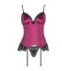 LIVCO CORSETTI FASHION - AGRAFENA CF 90436 CORSET + TANGA BURDEOS S/M
